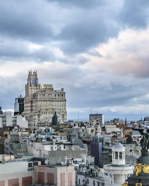 Luftaufnahme Madrids Aus Der Sicht Des Kreises Der Bildenden Künste — Stockfoto