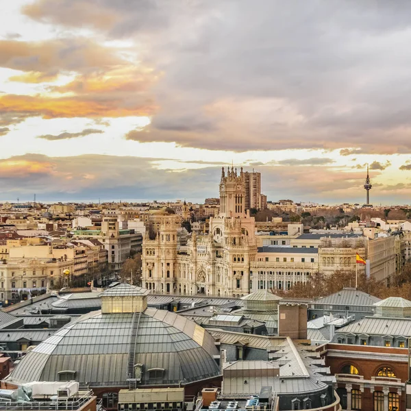 Luftaufnahme Madrids Aus Der Sicht Des Kreises Der Bildenden Künste — Stockfoto