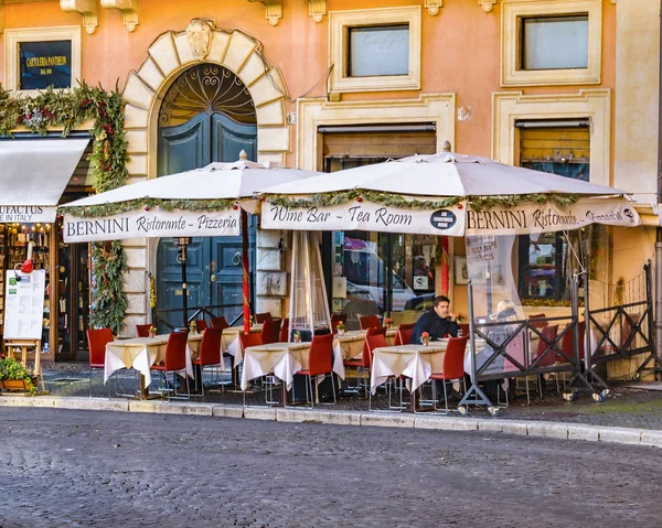 Roma Italia Diciembre 2017 Escena Invierno Urbano Plaza Navona Plaza — Foto de Stock