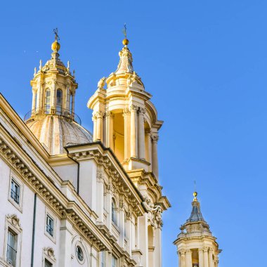Santagnese Kilisesi, piazza navona, Roma, İtalya bulunduğu bina ünlü borromini barok stili dış görünümü