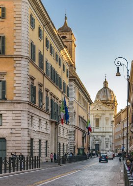 Roma, İtalya, Aralık - 2017 - kentsel gün sokak mahallinde Roma şehir merkezinde, İtalya