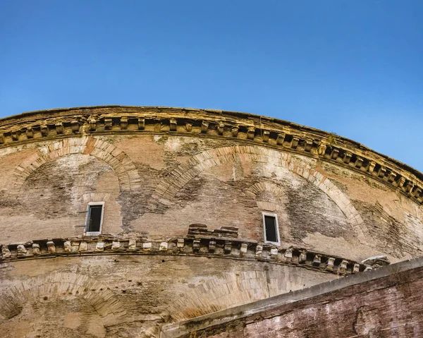 Außenrückansicht Des Berühmten Römischen Pantheon Gebäudes Rom Italien — Stockfoto