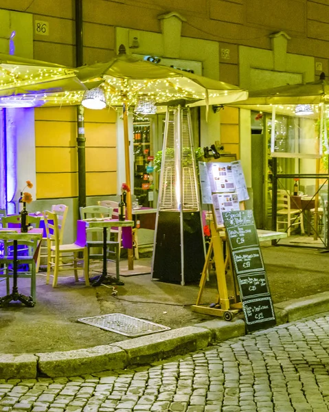 Roma Italia Dicembre 2017 Scena Notturna Urbana Facciata Del Ristorante — Foto Stock