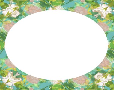 Dekore edilmiş tasarım sınırları olan beyaz daire çerçeve arkaplanı