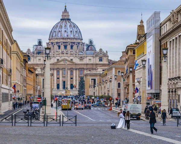 Ρώμη Ιταλία Δεκέμβριος 2017 Urban Σκηνή Στο Διάσημη Della Conciliazinone — Φωτογραφία Αρχείου