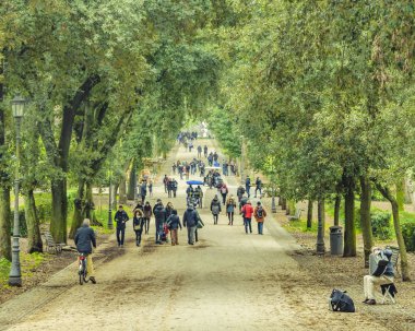 Roma, İtalya, Aralık - 2017 - insanlar doğru borghese Galeri Villa borghese Park, Rome, İtalya