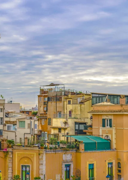 Old Style Buildings Terrace Piazza Spagna Most Famous Plaza Rome — Stock Photo, Image