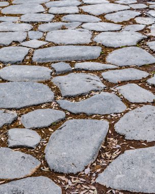 Perspektif Açısı Antik Roma apia görünümü taş desenli yol üzerinden yukarıya kapatmak