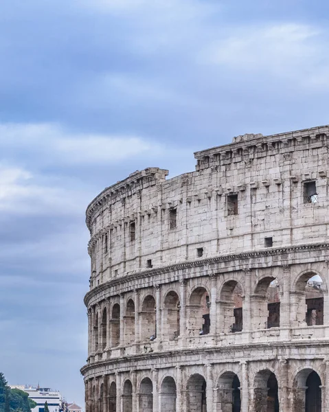 Vista Exterior Fachada Coliseu Roma Dia Inverno Cidade Roma Itália — Fotografia de Stock