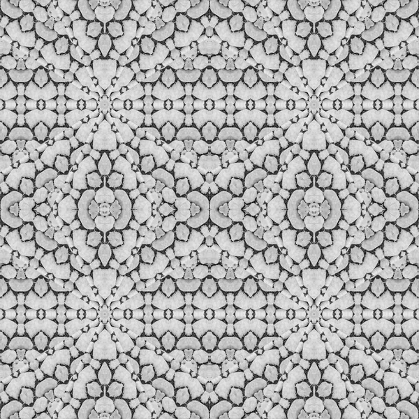 Digital Collage Technique Ornate Stone Motif Seamless Pattern Design Black — Stock Photo, Image