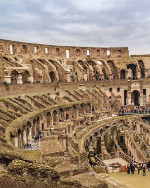 Roma, İtalya, Aralık - 2017 - iç görünüm Roma ünlü dönüm noktası coliseum Stadyumu kış zamanında Roma şehir, İtalya