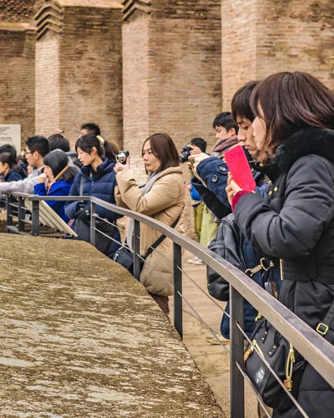 Róma Olaszország December 2017 Belső Nézet Római Híres Mérföldkő Colosseum — Stock Fotó