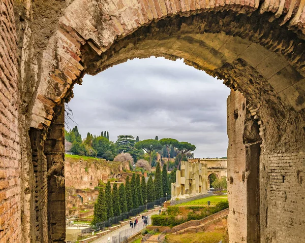 イタリア ローマ市の冬の時にローマの有名なランドマーク コロシアム スタジアムの内部ビュー — ストック写真