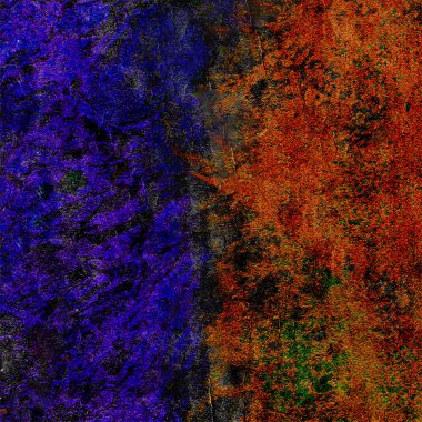 Paslı aşındırıcı grunge Soyut doku backrgound koyu turuncu ve mavi renklerde