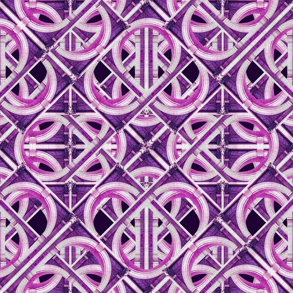 数字艺术拼贴技术未来风格几何抽象图案紫色和洋红颜色的背景 — 图库照片