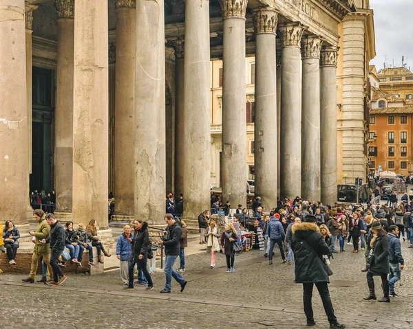 Rome Italie Décembre 2017 Vue Extérieure Célèbre Panthéon Romain Place — Photo