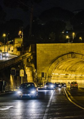 Roma, İtalya, Aralık - 2017 - kentsel gece sahne Roma kenti, İtalya