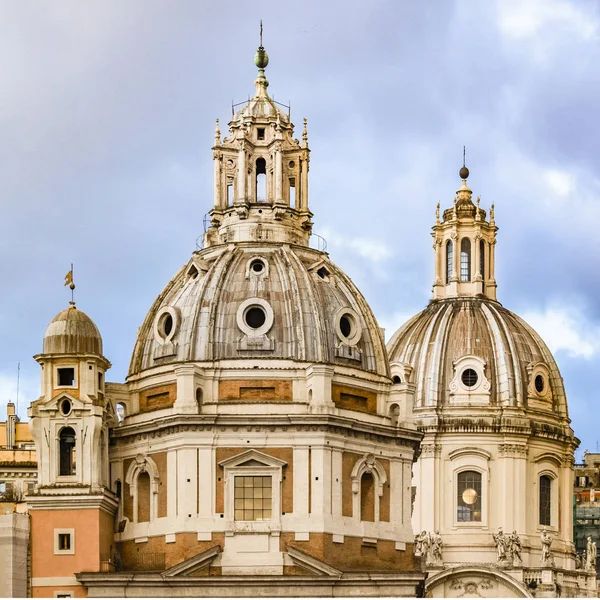 Detalhe Vista Cúpula Igreja Santa Maria Loreto Cidade Roma Itália — Fotografia de Stock