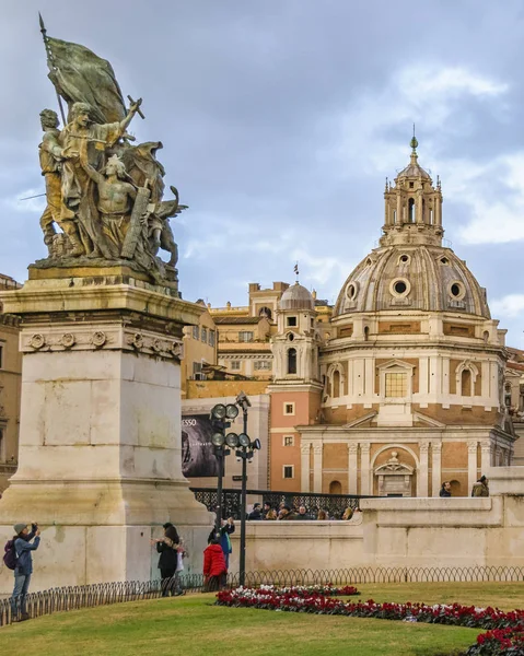 Róma Olaszország Január 2018 Santa Maria Loreto Templom Külső Nézet — Stock Fotó