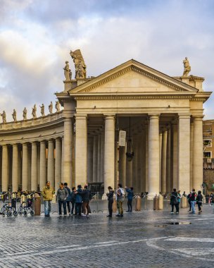 Roma, İtalya, Ocak - 2018 - kentsel kış olay yerinde ünlü san pietro Meydanı, Roma, İtalya
