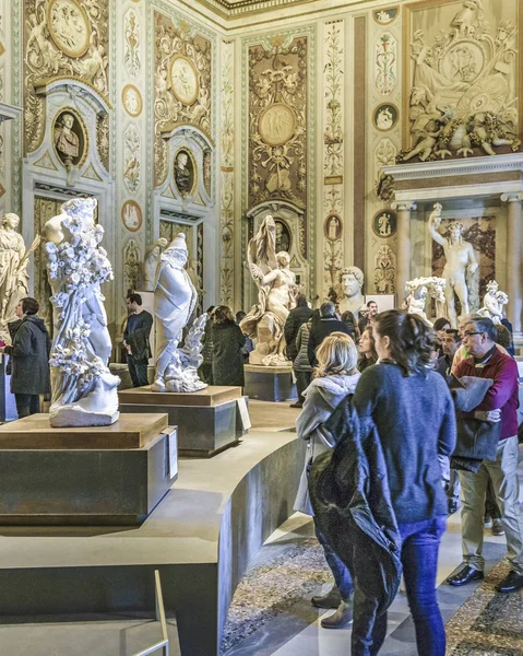 Roma Itália Janeiro 2018 Cena Interior Com Pessoas Galeria Villa — Fotografia de Stock