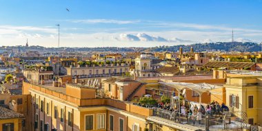 Roma, İtalya, Aralık - 2017 - hava cityscape görünümü açısından üst kısmındaki piazza di spagna, Roma'nın en ünlü plaza.