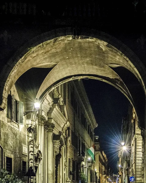 Escena Nocturna Urbana Distrito Trastevere Ciudad Roma Italia — Foto de Stock