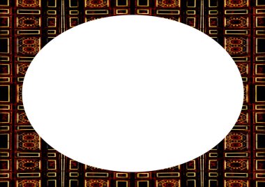 Dekore edilmiş tasarım sınırları olan beyaz daire çerçeve arkaplanı