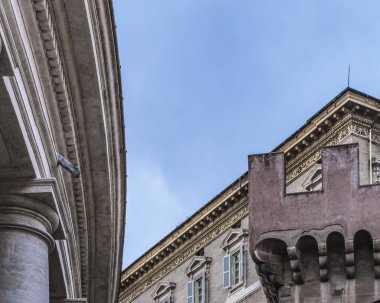 Düşük açılı ayrıntı görünümü Vatikan mimarisi, Roma, İtalya