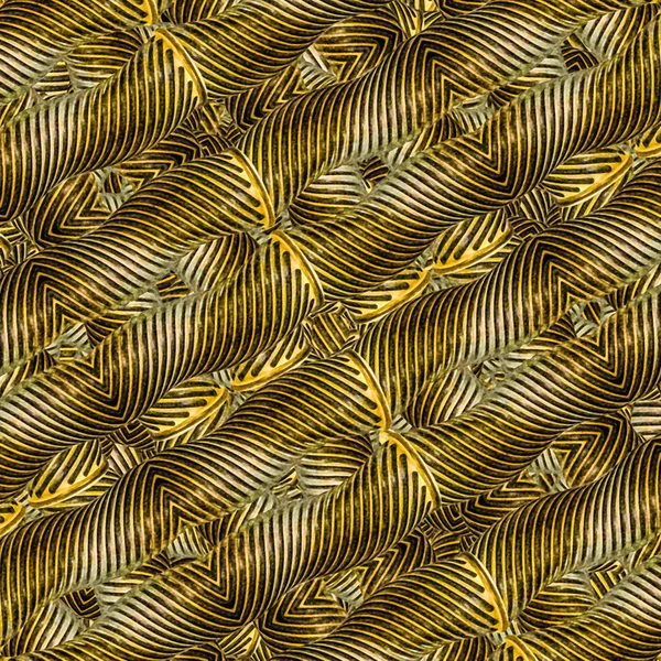 黄金色のトーンでデジタル アート技術未来のスタイル幾何学的な抽象的なパターン デザインの背景 — ストック写真