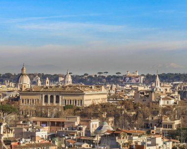 Trastevere Tepesi'nden Roma cityscape havadan görünümü