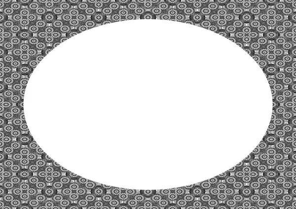 Dekore edilmiş tasarım sınırları olan beyaz daire çerçeve arkaplanı