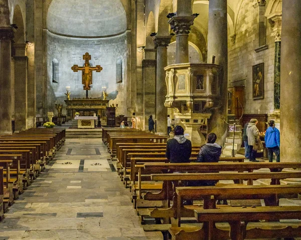 Lucca Italie Janvier 2018 Vue Intérieure Célèbre Cathédrale San Martino — Photo