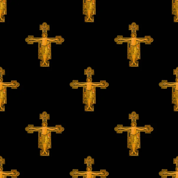 Estilo Gótico Medieval Jesus Chirst Cruz Motivo Sonversacional Religioso Diseño — Foto de Stock