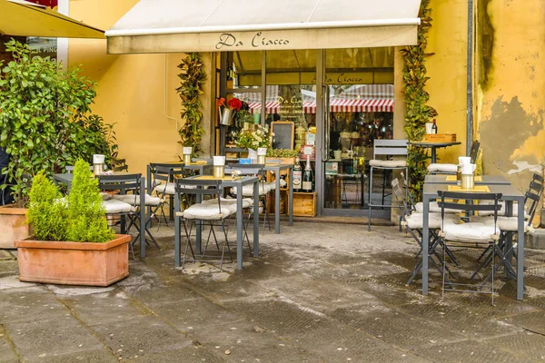 Lucca Italia Enero 2018 Vista Exterior Del Restaurante Tradicional Centro — Foto de Stock