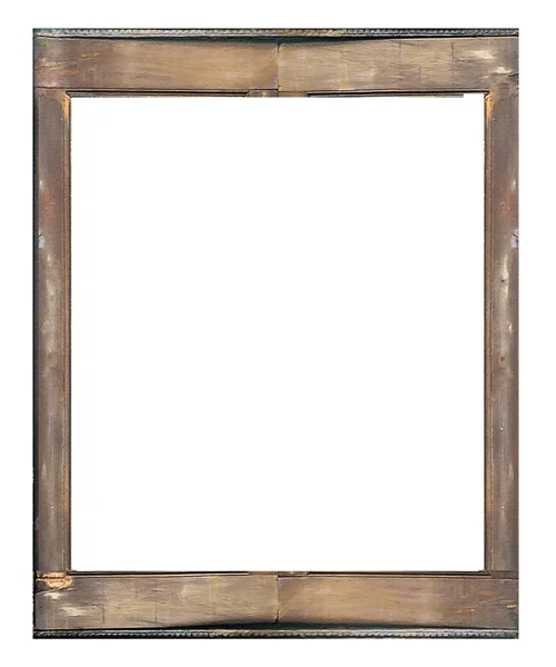 Old Wasted Wooden Frame Isolated White Background — Stock Photo, Image