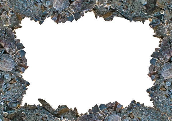 飾られた岩線で囲まれた白いフレームの背景 — ストック写真