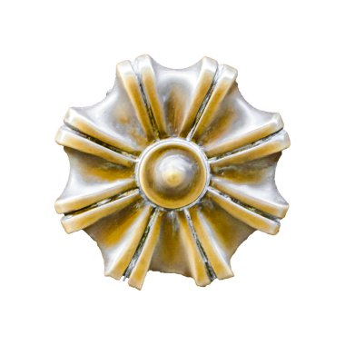 Beyaz arka plan üzerinde izole önden görünüm antika evin kapı dekorasyon