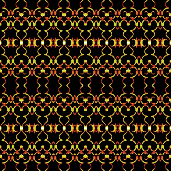 Digital Collage Technique Ornate Seamless Pattern Design Warm Black Colors — Stock Photo, Image