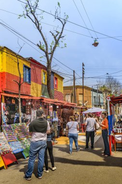 Ünlü la boca mahalle, Buenos Aires Buenos Aires, Arjantin, Eylül - 2018 - geleneksel sokak