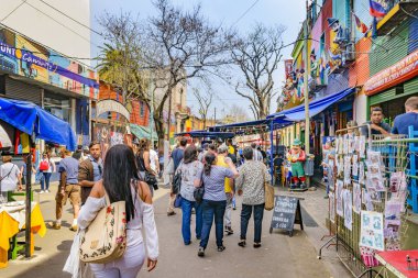 Ünlü la boca mahalle, Buenos Aires Buenos Aires, Arjantin, Eylül - 2018 - geleneksel sokak