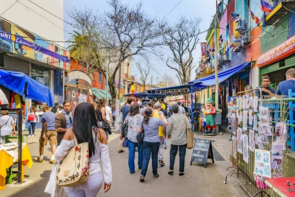 Buenos Aires Argentinië September 2018 Traditionele Straat Beroemde Boca Wijk — Stockfoto