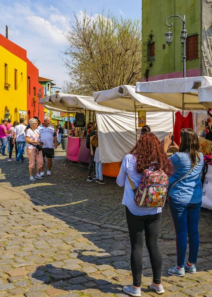 Buenos Aires Argentyna Września 2018 Tradycyjnej Ulicy Słynnej Boca Portowej — Zdjęcie stockowe