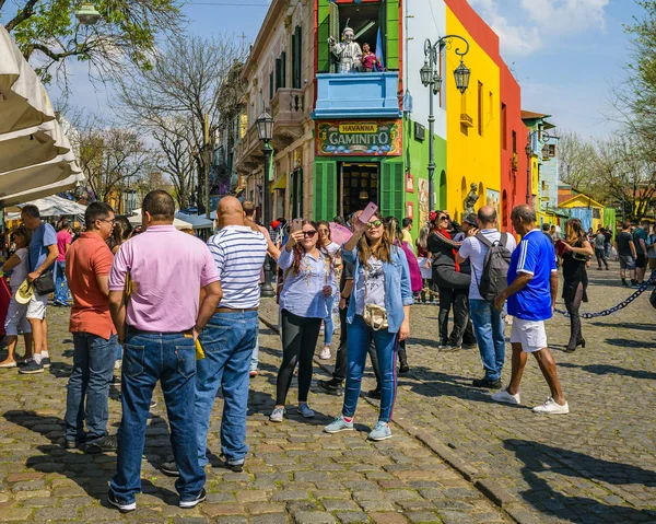 Buenos Aires Argentyna Września 2018 Tradycyjnej Ulicy Słynnej Boca Portowej — Zdjęcie stockowe
