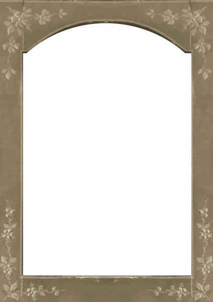 White Frame Background Wooden Vintage Style Decorated Design Borders — Stock Photo, Image