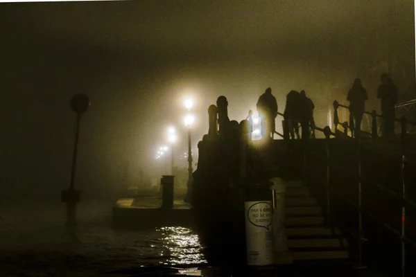 Venedig Italien Januar 2018 Nächtliche Urbane Szene Historischen Zentrum Von — Stockfoto