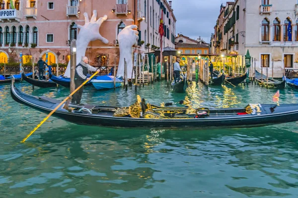 Venecia Italia Enero 2018 Escena Vespertina Gran Canal Venecia Italia — Foto de Stock