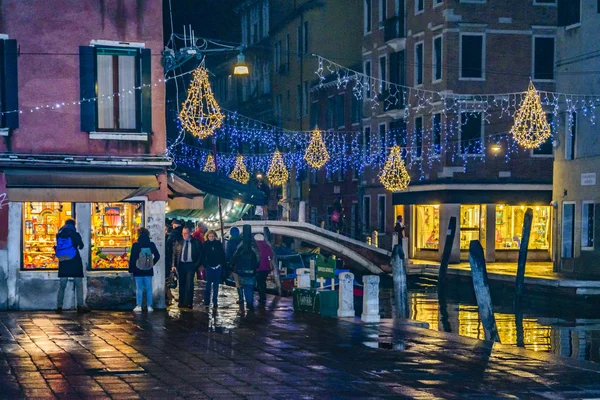 ヴェネツィア イタリア 2018 ヴェネツィアの歴史的中心部で夜景 — ストック写真