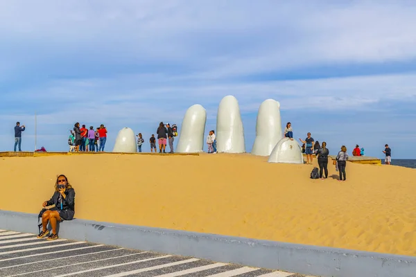 Punta Del Este Uruguay Oktober 2018 Turist Mest Berömda Landmärke — Stockfoto