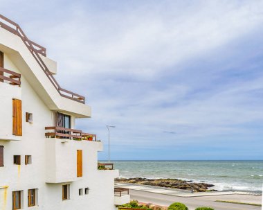 Perspektif görünümü waterfront evler punta del este şehir, Uruguay